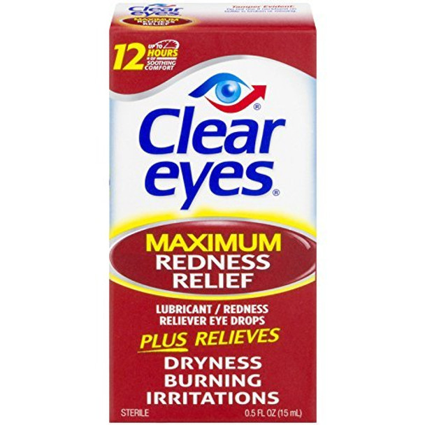 Clear Eyes Maximum Redness Relief Eye Drops 0.50 Oz (Pack Of 2)