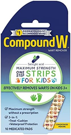 Compound W One Step Wart Remover Strips For Kids 10 Medicated Strips