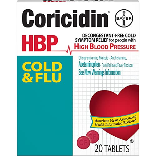Coricidin Hbp Cold & Flu Tablets 20 Ct. (Quantity Of 5)