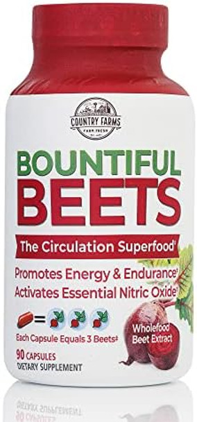 Country Farms Super Greens Fruit Vegetable Probiotics Antioxidants Phytonutrients Beet Root Nitric Oxide Circulation Immune Support Capsules