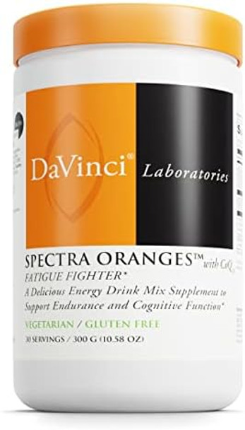 Davinci Labs Spectra Orange Natural Energy Support Drink Supplement Herbal Extracts Support Endurance Metabolism & Brain Function Vegetable & Fruit Powder Supplement 30 Servings (300 G)