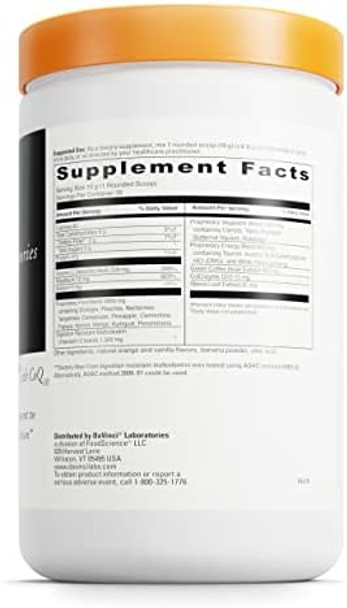 Davinci Labs Spectra Orange Natural Energy Support Drink Supplement Herbal Extracts Support Endurance Metabolism & Brain Function Vegetable & Fruit Powder Supplement 30 Servings (300 G)