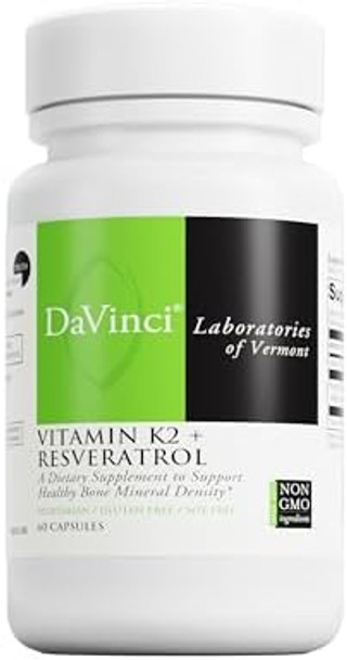 Davinci Labs Vitamin K2 & Resveratrol Bone Health & Cardiovascular Supplement With Antioxidant Support Vegetarian Gluten & Soy 60 Capsules Davinci Labs Vitamin K2 & Resveratrol Bone Health & Cardiovascular Supplement With Antioxidant Support Vegetarian Gluten & Soy 60 Capsules