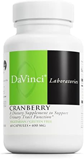 Davinci Labs Cranberry Urinary Tract Health Support Cranberry Extract With Quinic Citric & Malic Acid Vegetarian Gluten 60 Capsules