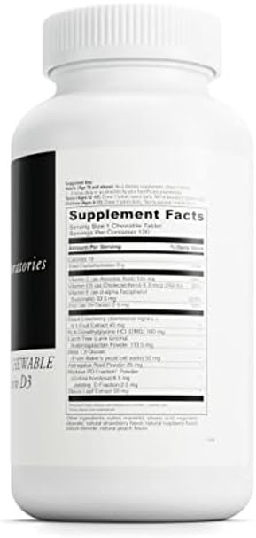 Davinci Labs Immunodmg Chewable With Elderberry And Vitamin D3 Dietary Supplement To Support Cell And Immune Health With Vitamin C D3 E Black Elderberry Dmg And More 120 Chewable Tablets