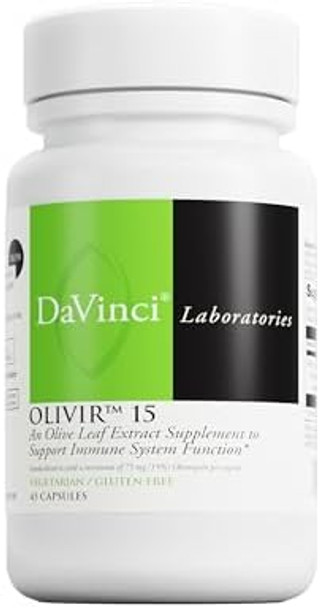 Davinci Labs Olivir 15 Helps Support Immune System & Digestion With 500Mg Olive Leaf Extract Vegetarian & Gluten 45 Capsules