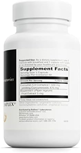 Davinci Labs Curcumin C3 Complex Nutritional Supplement To Support Gallbladder Function And Healthy Liver With Curcuminoids And Bioperine Fruit Extract Gluten 60 Vegetarian Capsules