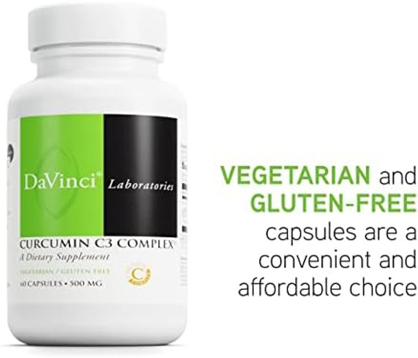 Davinci Labs Curcumin C3 Complex Nutritional Supplement To Support Gallbladder Function And Healthy Liver With Curcuminoids And Bioperine Fruit Extract Gluten 60 Vegetarian Capsules