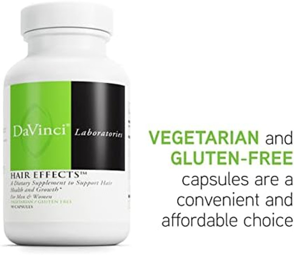 Davinci Labs Hair Effects Dietary Supplement To Support Healthy Hair Growth And Skin With Biotin Zinc Copper Saw Palmetto And Grape Seed Extract Gluten 90 Vegetarian Capsules