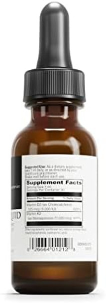 Davinci Labs D3/K2 Liquid Liquid Vitamin D & Vitamin K Supplement For Bone Health Heart Support & Calcium Absorption 30Ml (30 Servings)