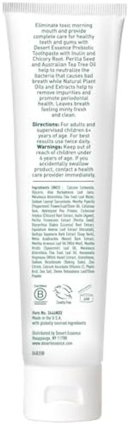 Desert Essence Prebiotic Plantbased Whitening Toothpaste Nongmo Gluten Cruelty 6.25 Oz Desert Essence Prebiotic Plantbased Whitening Toothpaste Nongmo Gluten Cruelty 6.25 Oz
