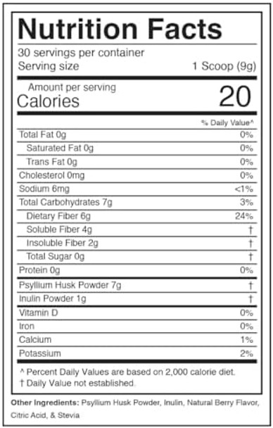 Divine Health Dr Colbert Md Fiber Zone Powderberry Flavorprebiotics Isoluble & Soluble Fiberpsyllium Huskinulinrecommended In Keto Zone Diet & Healthy Gut Zone9.52 Oz