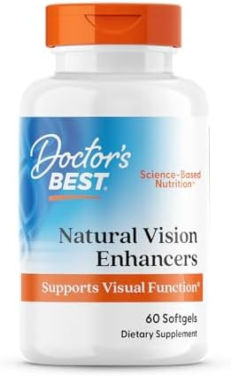 Doctor'S Best Natural Vision Enhancers Contain Lutemax 2020 Supports Eye Health Sharper Vision Helps Filter Out Bluelight 60 Softgels