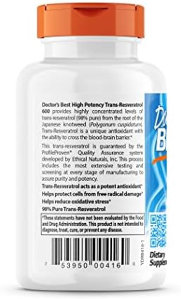 Doctor'S Best Transresveratrol 600 Mg 60 Count & Fisetin With Novusetin 100 Mg 30 Count