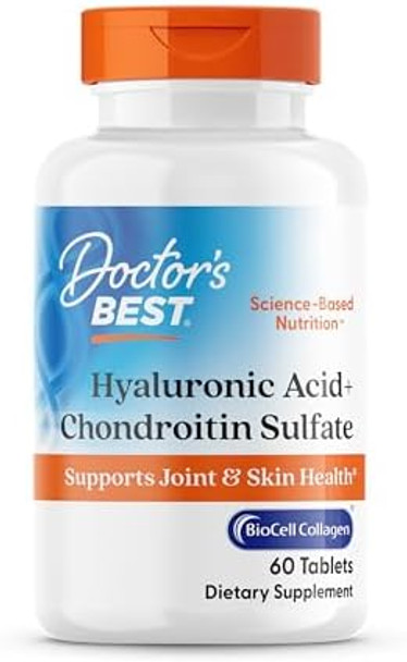 Doctor'S Best Hyaluronic Acid With Chondroitin Sulfate Featuring Biocell Collagen Nongmo Gluten Soy Joint Support