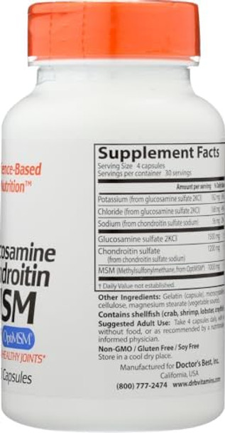 Doctor'S Best (3 Pack) Glucosamine Chondroitin Msm With Optimsm 240 Veggie Caps