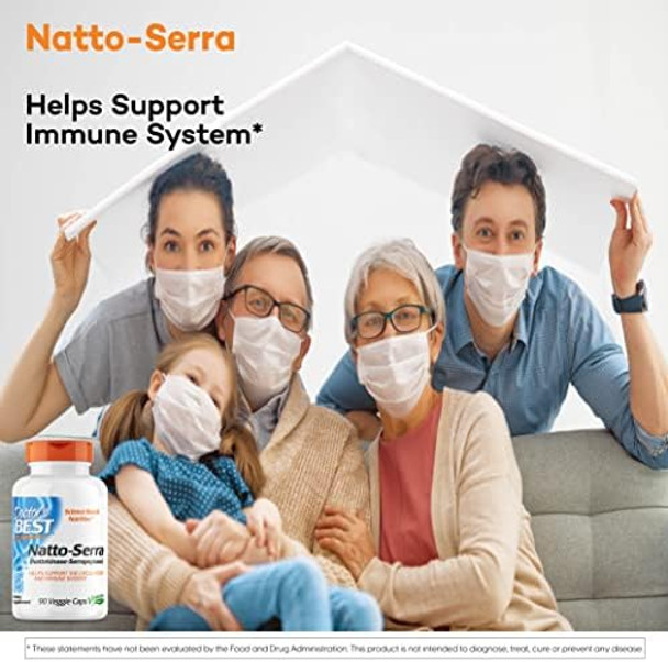 Doctors Best Nattoserra Supports Circulatory & Immune Health Nongmo Vegan 90 Veggie Caps