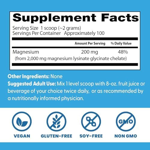 Doctor'S Best High Absorption Magnesium Powderwhite 100% Chelated Traccs Not Buffered Headaches Sleep Energy. Nongmo Vegan Gluten 200G 7.1 Ounce (Pack Of 1)