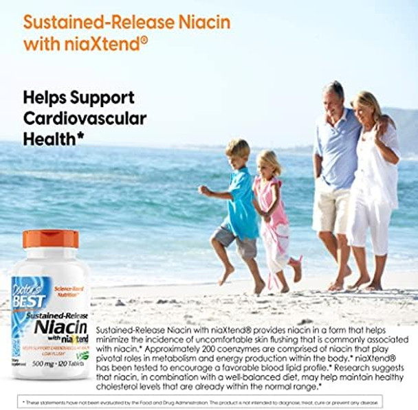 Doctors Best Sustainedrelease Niacin With Niaxtend Supports Heart Health Nongmo Gluten Vegan 120 Tablets