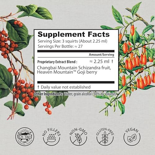 Dragon Herbs Goji & Schizandraall Natural Tincture To Support Beauty Skin Healthy Aging Eyes Lungsall Natural Ingredients Nongmo (2 Fl. Oz. 60 Ml)