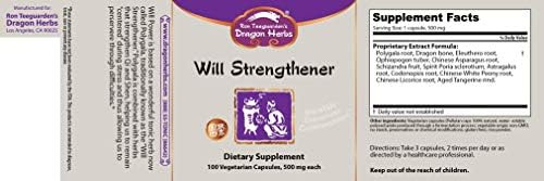 Dragon Herbs Will Strengthener 500 Mg 100 Vegetarian Capsules