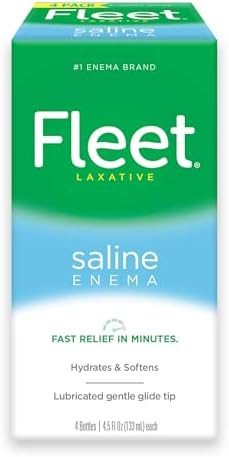 Dulcolax Overnight Relief Laxative 50 Count & Fleet Saline Enema Adult Constipation Relief 4 Bottles