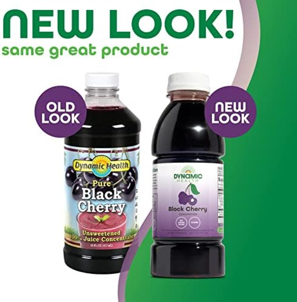 Dynamic Health 100% Pure Black Cherry Juice Concentrate No Additives Antioxidant Supplement Urinary Tract & Joint Support 16 Fl Oz