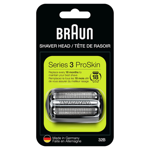Braun Series 3 32B Foil & Cutter Replacement Head, Compatible with Models 3000s, 3010s, 3040s, 3050cc, 3070cc, 3080s, 3090cc (Packaging May Vary)