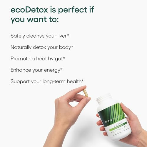 Econugenics Ecodetox Supplement For Liver Detox & Total Body Cleanse Helps Enhance Digestive Health & Energy Formulation W/Milk Thistle Vitamin B12 Magnesium & More 90 Capsules