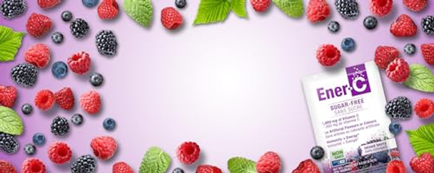 Enerc Sugar Mixed Berry Multivitamin Drink Mix 1000Mg Vitamin C Nongmo Vegan Real Fruit Juice Powders Natural Immunity Support Electrolytes Gluten 1Pack Of 30