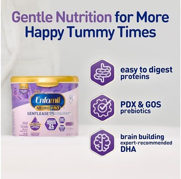 Enfamil Neuropro Gentlease Baby Formula Brain Building Dha Humo6 Immune Blend Promote Softer Stools Reusable Tub 19.5 Oz Enfamil Neuropro Gentlease Baby Formula Brain Building Dha Humo6 Immune Blend Promote Softer Stools Reusable Tub 19.5 Oz