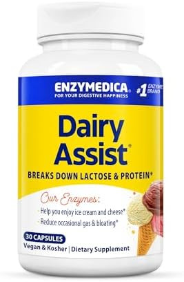 Enzymedica Dairyassist Digestive Enzymes For Complete Dairy Digestion & Lactose Intolerance 30 Count