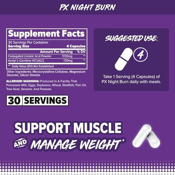 Finaflex Px Night Burn 120 Capsules Ultimate Nonstim Weight Loss Supports Healthy Body Composition & Lean Muscle Mass 30 Servings