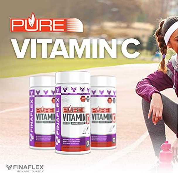 Finaflex Pure Vitamin C 100 Capsules Promotes Immune System Support & Collagen Production 1000 Mg Of Vitamin C Per Serving 100 Servings