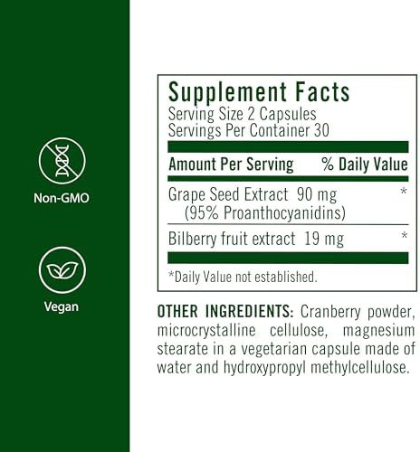 Flora Grape Seed Extract Plus Supports Immune & Cellular Health Contains Bilberry Fruit Extract Nongmo & Vegan 60 Vegetarian Capsules