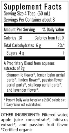Flora Sleepessence Sleep Support Supplement Features Lavender Lemon Balm Skullcap & Passionflower Organic Nongmo Vegan & Kosher 17 Fl. Oz. Glass Bottle