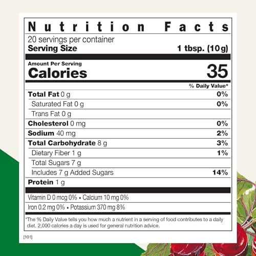 Floradix Salus Red Beet Crystals Organic Nutritional Beet Root Powder Mix Superfood Powder Supplement With Vitamin C Folate Magnesium & Potassium 7 Oz