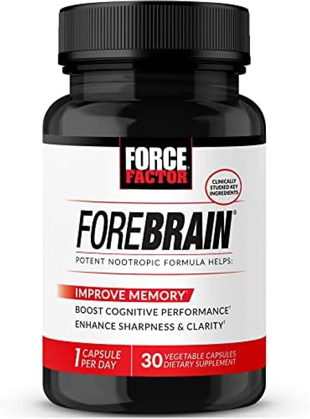 Force Factor Forebrain Nootropic Brain Supplement To Improve Memory Boost Focus Increase Mental Energy And Support Brain Health With Caffeine Bacopa And Huperzine A 30 Capsules
