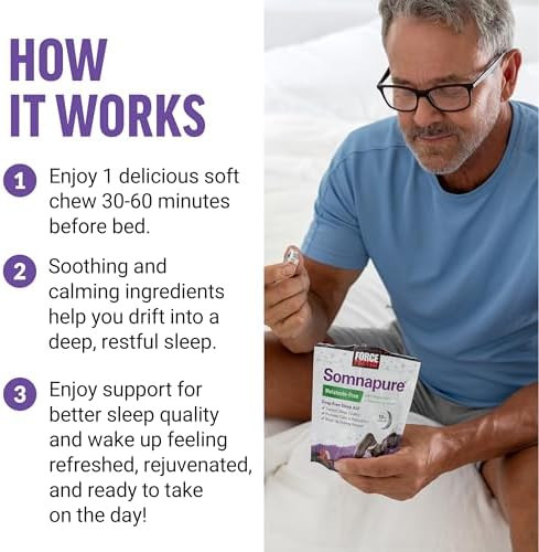 Force Factor Somnapure Melatonin Soft Chews Sleep Aid To Improve Sleep Quality Sleep Aids For Adults With Affron Magnesium Ltheanine Chamomile Lemon Balm Dream Berry Flavor 30 Soft Chews