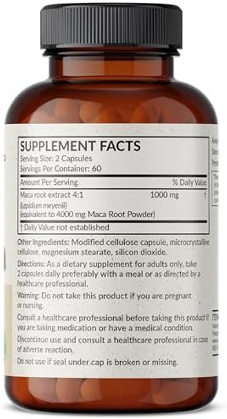 Futurebiotics Maca Root Extra Strength 4000 Mg Supports Energy Stamina & Reproductive Health Nongmo 120 Vegetarian Capsules