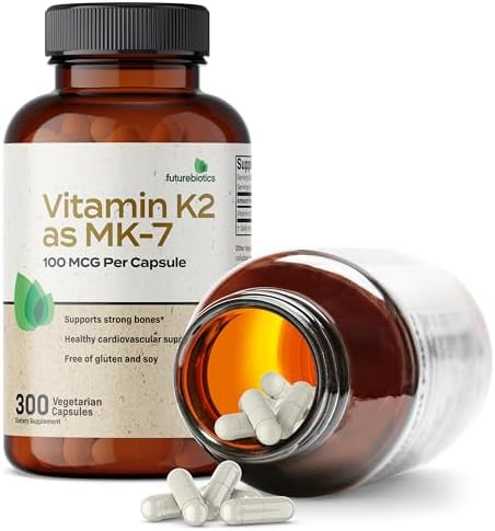 Futurebiotics Vitamin K2 As Mk7 100 Mcg Supports Strong Bones Nongmo 100 Vegetarian Capsules