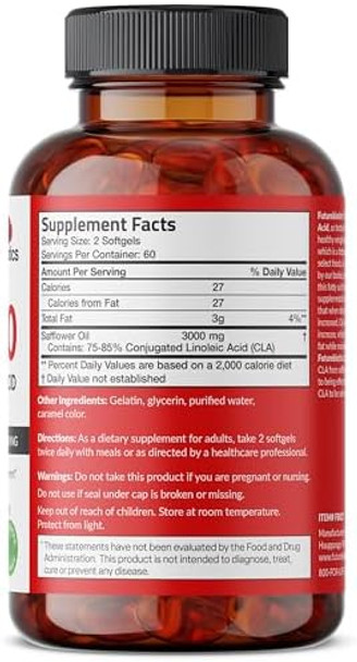 Futurebiotics Cla 3000 Extra High Potency Nonstimulating Conjugated Linoleic Acid Non Gmo 120 Softgels