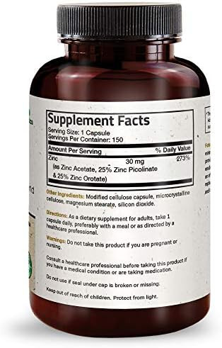Futurebiotics Zinc Triple Action 30Mg Key Nutrient Blend Immune Support Supplement With Zinc Acetate Picolinate & Orotate Immune Antioxidant & Skin Health Support 150 Vegetarian Capsules