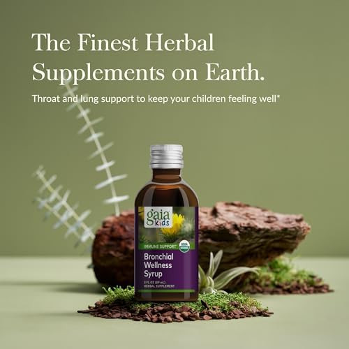 Gaia Herbs Gaiakids Bronchial Wellness Syrup Immune Health Soothing Throat And Respiratory Support Organic Honey Lemon Flavor Physician Formulated 3 Fluid Ounces