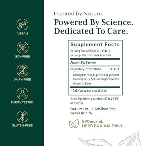 Gaia Herbs Pro 3In1 Immune Formula Immune System Support Supplement Liquid Supplement With Astragalus Root & Schisandra Berry 2 Fl Oz (44 Servings)