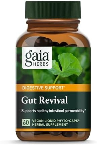 Gaia Herbs Gut Revival Herbal Digestive Supplement To Support Gut Health Made With Astragalus Gotu Kola Jujube & More From Dairy Soy & Gluten 60 Vegan Capsules (60 Servings)