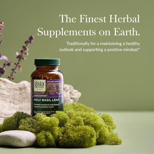 Gaia Herbs Holy Basil Leaf Helps Sustain A Positive Outlook And Balance In Times Of Stress An Adaptogenic Ayurvedic Herb 120 Vegan Liquid Phytocapsules (60Day Supply)