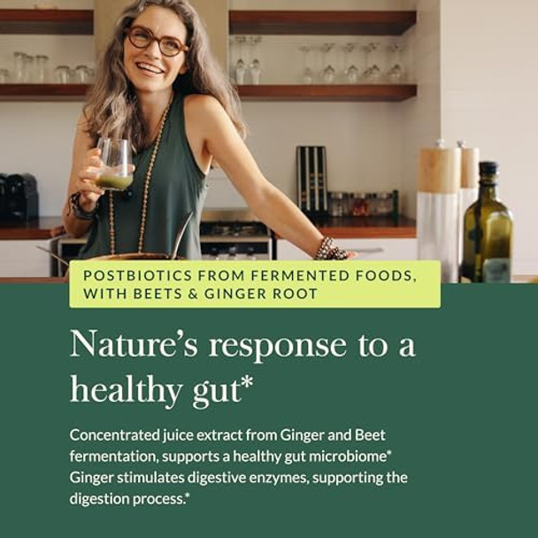 Gaia Herbs Gingerbeet Postbiotic Supplement For Gut & Heart Health Support Made With Organic Fermented Beets & Ginger From Dairy Soy & Gluten 60 Vegan Capsules (30 Servings)