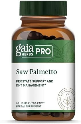 Gaia Herbs Pro Saw Palmetto Healthy Prostate Gland Support Supplement Herbal Supplement With Saw Palmetto & Sunflower Seed Vegan Gluten Soy 60 Liquid Phytocaps (60 Servings)