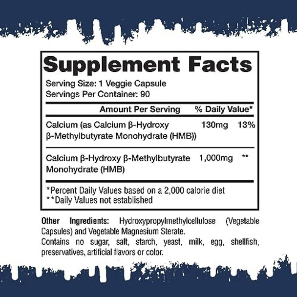 Gaspari Nutrition Hmb Pure Betahydroxy Betamethylbutyrate Help Muscle Growth Promotes Strength And Recovery Combats Muscle Breakdown 1000 Mg Of Hmb (90 Servings)